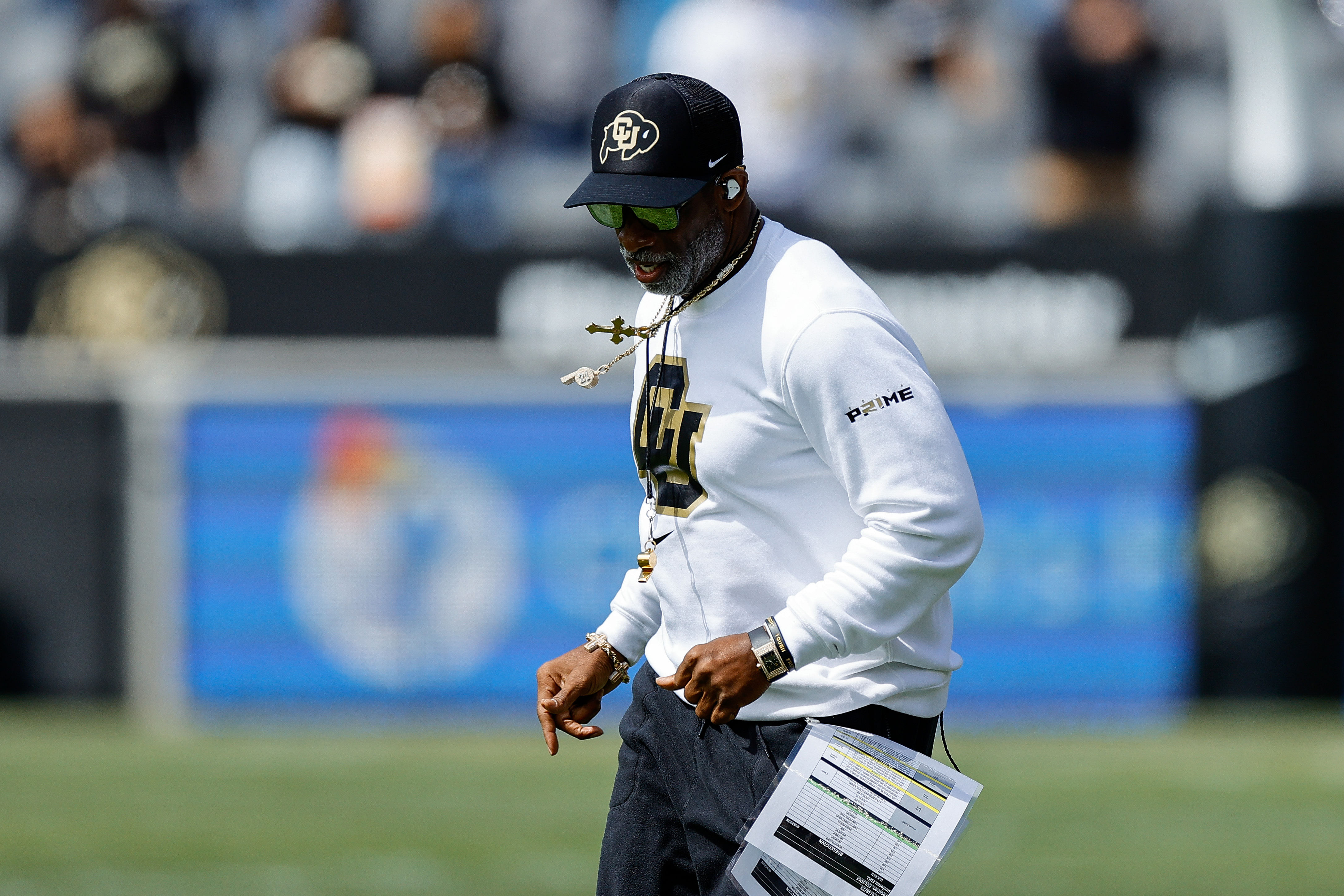 Deion Sanders during the spring game - Source: Imagn